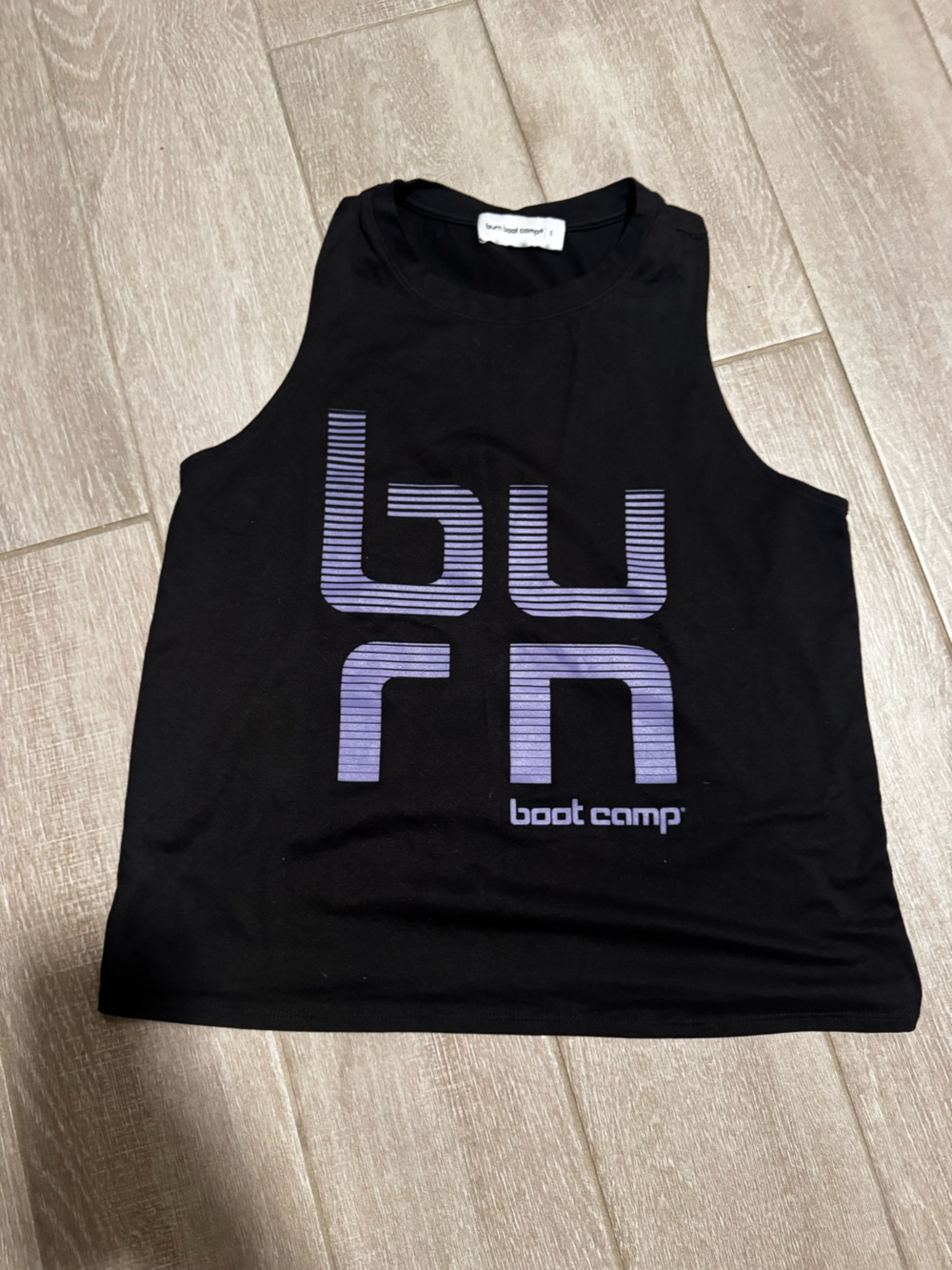 Boot Camp Graphic Tank - Black with Lavender Print